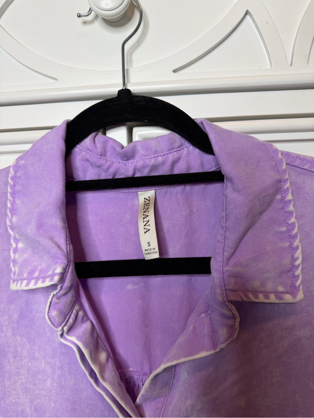 Zenana Lavender Mineral Wash Tencel Romper Size S - Picture 4 of 6